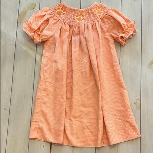 Clemson Tigers: Orange Checkered toddler Dress